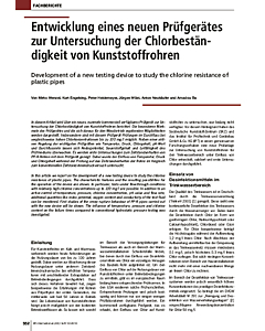 Entwicklung eines neuen Prüfgerätes zur Untersuchung der Chlorbeständigkeit von Kunststoffrohren