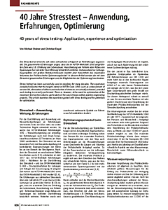 40 Jahre Stresstest - Anwendung, Erfahrungen, Optimierung