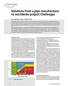 Solutions from a pipe manufacturer to worldwide project Challenges