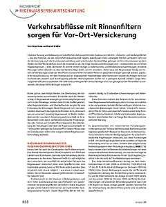 Verkehrsabflüsse mit Rinnenfiltern sorgen für Vor-Ort-Versickerung