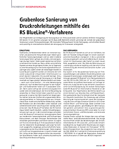Grabenlose Sanierung von Druckrohrleitungen mithilfe des RS BlueLine®-Verfahrens