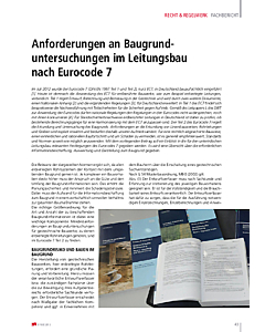 Anforderungen an Baugrunduntersuchungen im Leitungsbau nach Eurocode 7