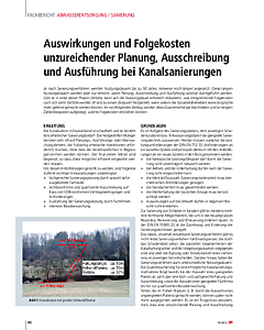 Auswirkungen und Folgekosten unzureichender Planung, Ausschreibung und Ausführung bei Kanalsanierungen