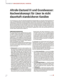 Altrohr-Zustand III und Grundwasser: Nachweiskonzept für Liner in nicht dauerhaft standsicheren Kanälen