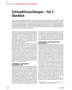 Schlauchlinerprüfungen – Teil 1: Überblick