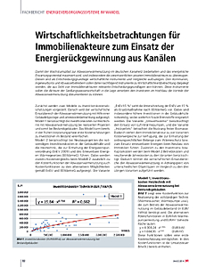 Wirtschaftlichkeitsbetrachtungen für Immobilienakteure zum Einsatz der Energierückgewinnung aus Kanälen