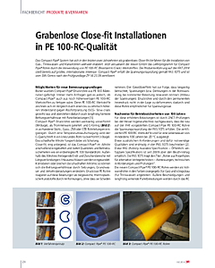 Grabenlose Close-fit Installationen in PE 100-RC-Qualität