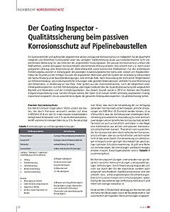 Der Coating Inspector - Qualitätssicherung beim passiven Korrosionsschutz auf Pipelinebaustellen