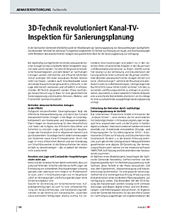 3D-Technik revolutioniert Kanal-TV-Inspektion für Sanierungsplanung