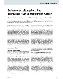 Grabenloser Leitungsbau: Sind gebrauchte HDD-Bohrspülungen Abfall?