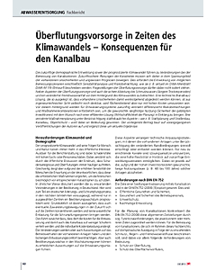 Überflutungsvorsorge in Zeiten des Klimawandels – Konsequenzen für den Kanalbau