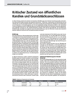 Kritischer Zustand von öffentlichen Kanälen und Grundstücksanschlüssen