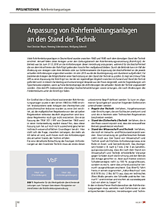 Anpassung von Rohrfernleitungsanlagen an den Stand der Technik
