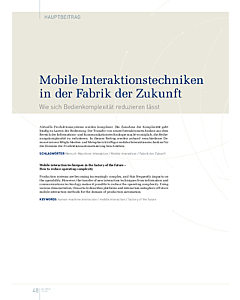 Mobile Interaktionstechniken in der Fabrik der Zukunft
