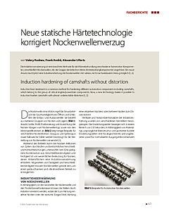Neue statische Härtetechnologie korrigiert Nockenwellenverzug