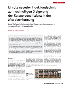 Einsatz neuester Induktionstechnik zur nachhaltigen Steigerung der Ressourceneffizienz in der Massivumformung