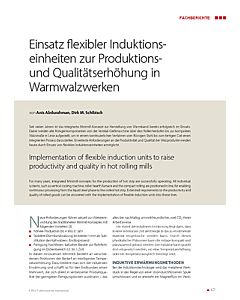 Einsatz flexibler Induktionseinheiten zur Produktions- und Qualitätserhöhung in Warmwalzwerken