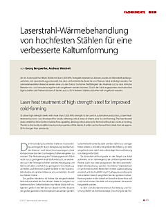 Laserstrahl-Wärmebehandlung von hochfesten Stählen für eine verbesserte Kaltumformung