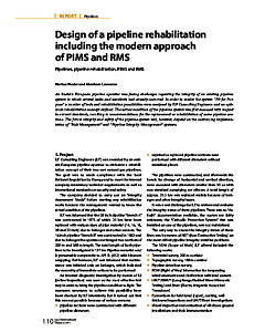 Design of a pipeline rehabilitation ­including the modern approach of PIMS and RMS