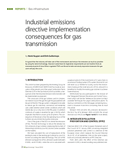 Industrial emissions directive implementation consequences for gas transmission