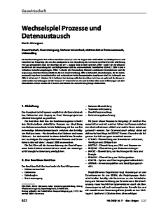 Wechselspiel Prozesse und Datenaustausch