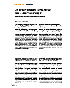 Die Ermittlung der Rentabilität von Netzerweiterungen