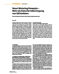 Smart Metering Konzepte - Mehr als Datenfernübertragung von Zählerdaten
