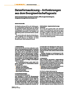 Datenfernauslesung - Anforderungen aus dem Energiewirtschaftsgesetz