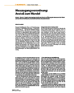 Messzugangsverordnung: Anstoß zum Wandel