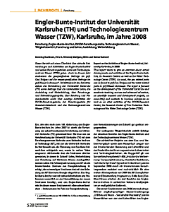 Engler-Bunte-Institut der Universität Karlsruhe (TH) und Technologiezentrum Wasser (TZW), Karlsruhe, im Jahre 2008