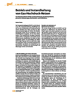 Betrieb und Instandhaltung von Gas-Hochdruck-Netzen