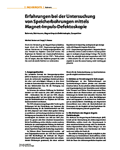 Erfahrungen bei der Untersuchung von Speicherbohrungen mittels Magnet-Impuls-Defektoskopie