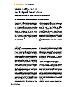 Sauerstoffgehalt in der Erdgasinfrastruktur