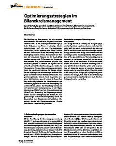 Optimierungsstrategien im Bilanzkreismanagement