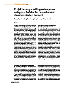 Projektierung von Biogaseinspeise­anlagen - Auf der Suche nach einem standardisierten Konzept