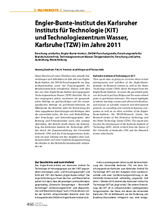 Engler-Bunte-Institut des Karlsruher Instituts für Technologie (KIT) und ­Technologiezentrum Wasser, Karlsruhe (TZW) im Jahre 2011