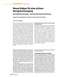 Neues Erdgas für eine sichere Energieversorgung
