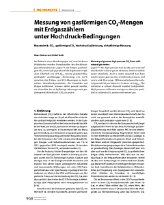 Messung von gasförmigen CO2-Mengen mit Erdgaszählern unter Hochdruck-Bedingungen