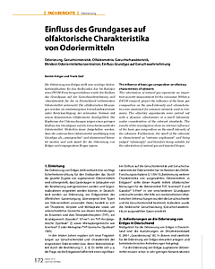 Einfluss des Grundgases auf olfaktorische Charakteristika von Odoriermitteln