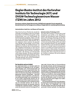 Engler-Bunte-Institut des Karlsruher Instituts für Technologie (KIT) und DVGW-Technologiezentrum Wasser (TZW) im Jahre 2012