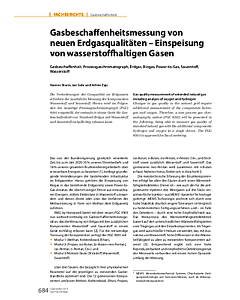 Gasbeschaffenheitsmessung von neuen Erdgasqualitäten – Einspeisung von wasserstoffhaltigen Gasen