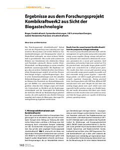 Ergebnisse aus dem Forschungsprojekt Kombikraftwerk2 aus Sicht der Biogastechnologie