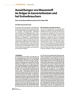 Auswirkungen von Wasserstoff im Erdgas in Gasverteilnetzen und bei Endverbrauchern