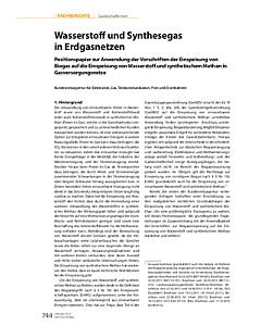 Wasserstoff und Synthesegas in Erdgasnetzen