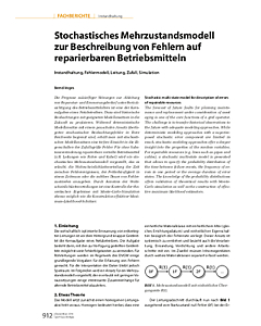 Stochastisches Mehrzustandsmodell zur Beschreibung von Fehlern auf reparierbaren Betriebsmitteln