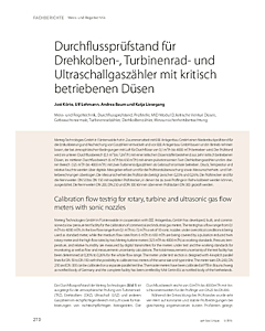 Durchflussprüfstand für Drehkolben-, Turbinenrad- und Ultraschallgaszähler mit kritisch betriebenen Düsen