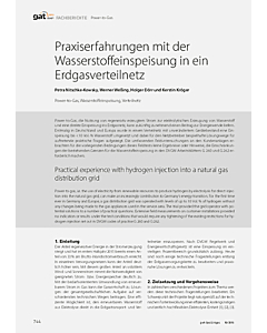 Praxiserfahrungen mit der Wasserstoffeinspeisung in ein Erdgasverteilnetz