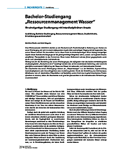 Bachelor-Studiengang "Ressourcenmanagement Wasser"