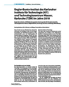 Engler-Bunte-Institut des Karlsruher Instituts für Technologie (KIT) und Technologiezentrum Wasser, Karlsruhe (TZW) im Jahre 2010