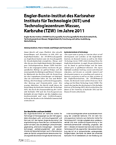 Engler-Bunte-Institut des Karlsruher Instituts für Technologie (KIT) und ­Technologiezentrum Wasser, ­Karlsruhe (TZW) im Jahre 2011